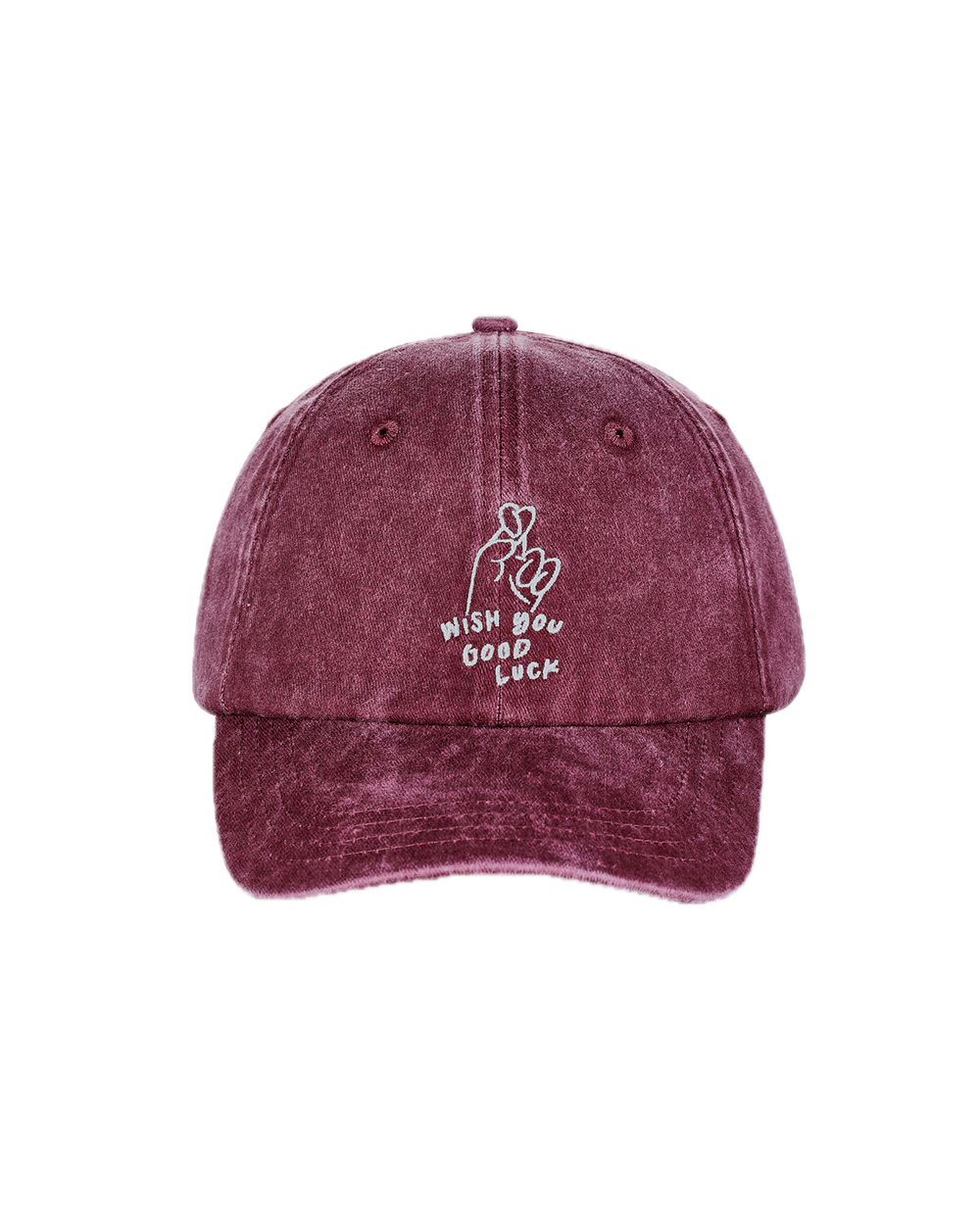BASEBALL HAT WISH YOU GOOD LUCK- RED WASHED