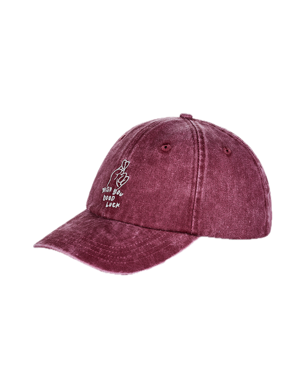 BASEBALL HAT WISH YOU GOOD LUCK- RED WASHED
