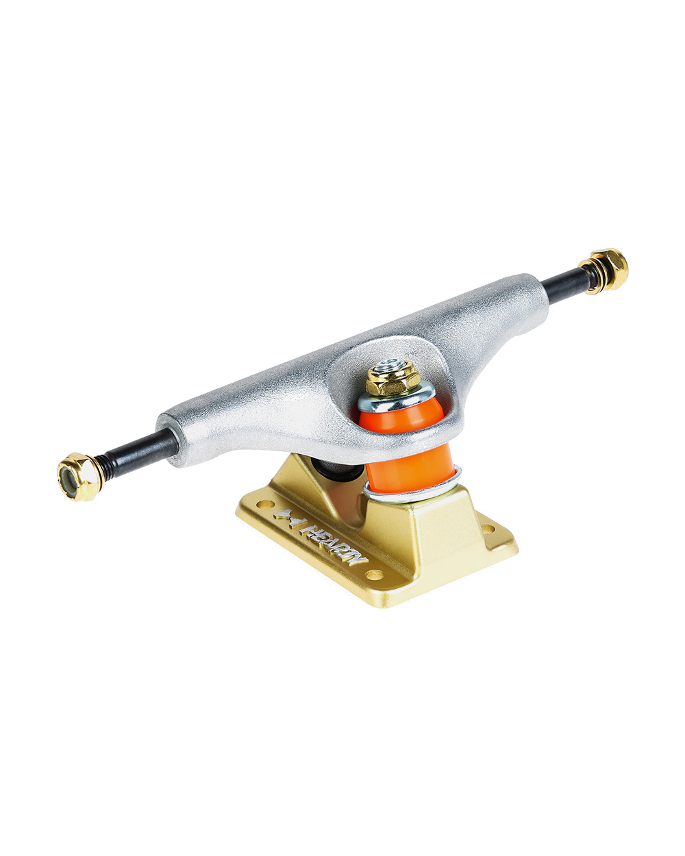 Hearty Skateboard Trucks- TorvX SERIES- Raw/Gold