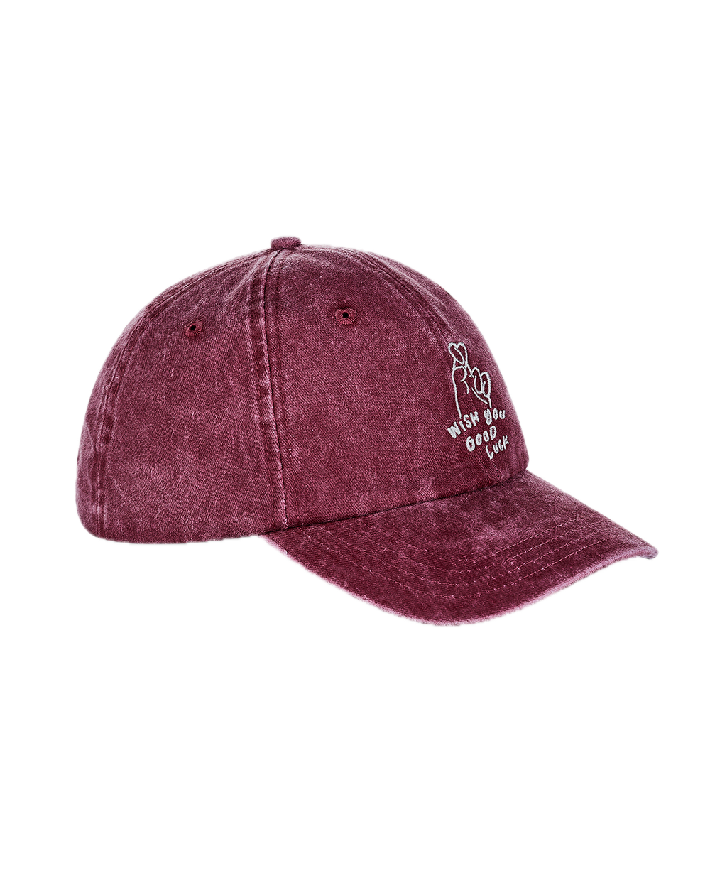 BASEBALL HAT WISH YOU GOOD LUCK- RED WASHED