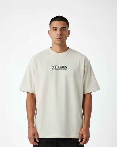 SKATE CUSTOMS T-SHIRT - CREAM