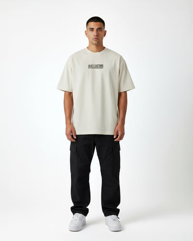 SKATE CUSTOMS T-SHIRT - CREAM